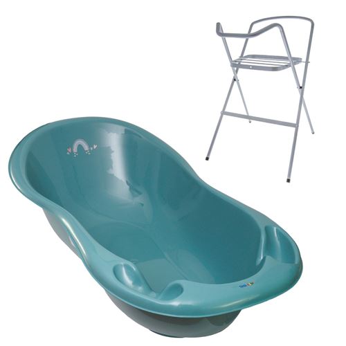  Baignoire b&eacute;b&eacute; thermom&egrave;tre vert viride m&eacute;t&eacute;o 102 cm + pied