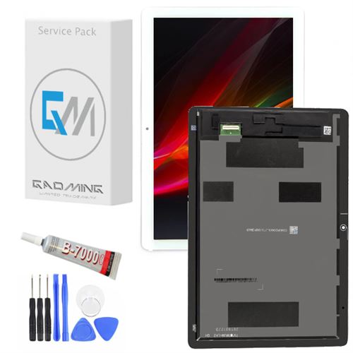 kit Gaoming - écran tactile et LCD assemblès pour HUAWEI MediaPad T5 Wifi 10.1 AGS2-AL00CHN AGS2-W09CHN Blanc avec lot d'outils et colle UV