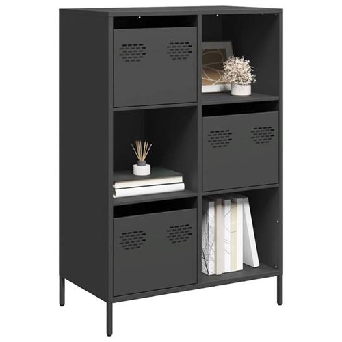 vidaXL - Buffet haut - 68x39x103,5 cm - Noir - Image 3