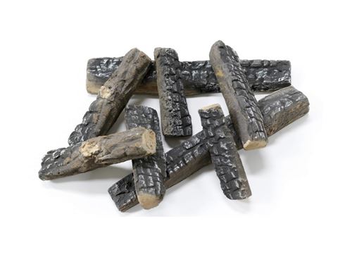 Bûches décoratives en fibre céramique pour cheminées à l'éthanol. 8 pièces PURLINE WINCBTOUT-10 Gris