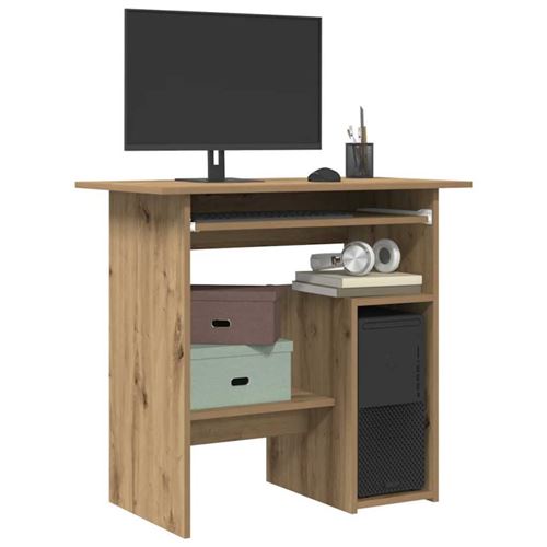 Bureau chêne artisanal 80x45x74 cm bois d ingénierie