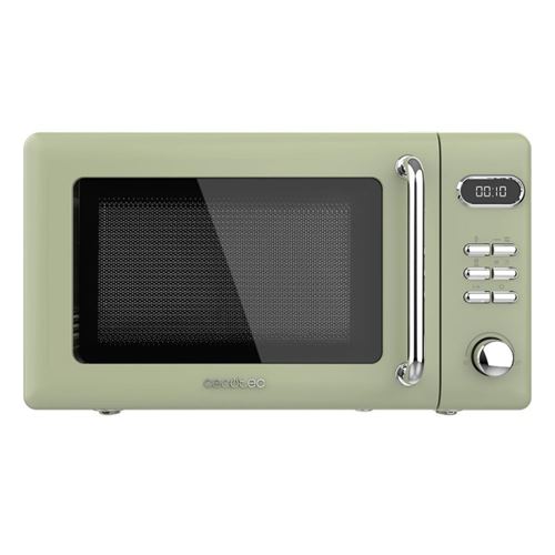 Cecotec Micro-Ondes Digital Avec Grill Proclean 5110 Retro Vert. 20 L, 700 W En 5 Niveaux, Minuterie Jusqu'À 60 Min, 8 Programmes Et Mode Dégivrage, Design Vert Vintage