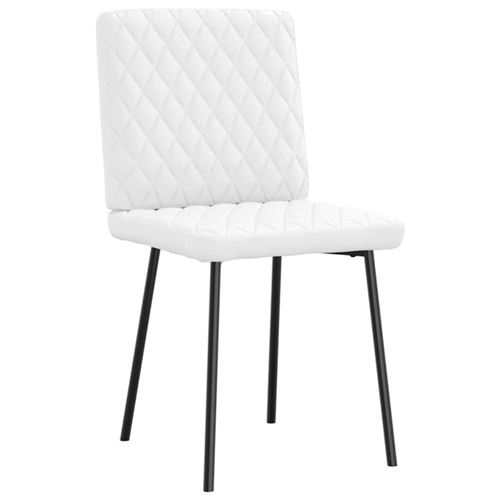 NMK HOME Chaises Salle a Manger Lot de 2 - Blanche Plastique Chaise de Cuisine - Pieds de Chaise en Bois de Hêtre - Similicuir Velouté