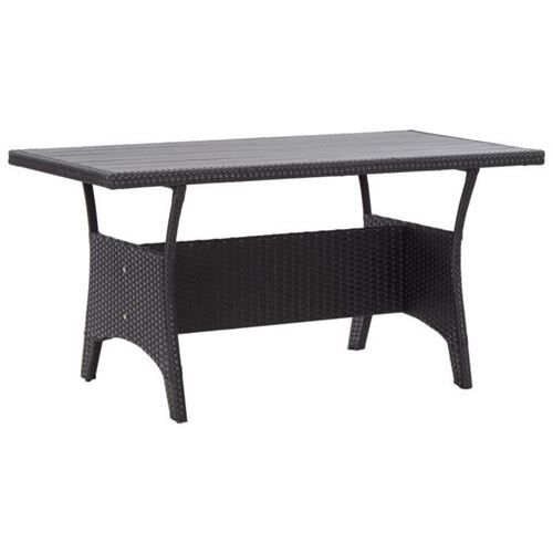 Non Communiqué Noir Vidaxl Table De Jardin 120X70x66 Cm Résine Tressée
