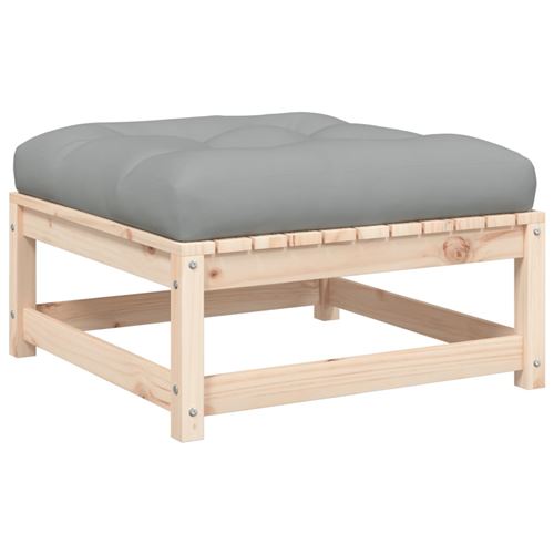 Repose-pied de jardin vidaXL avec coussin bois de pin massif