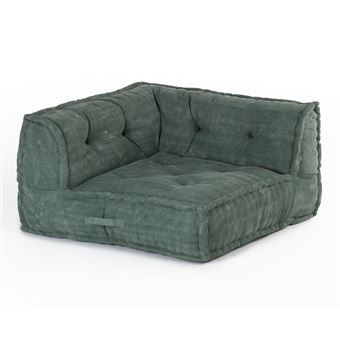 SKLUM Canapé d'angle modulable en coton Dhel Vert Éter - 1