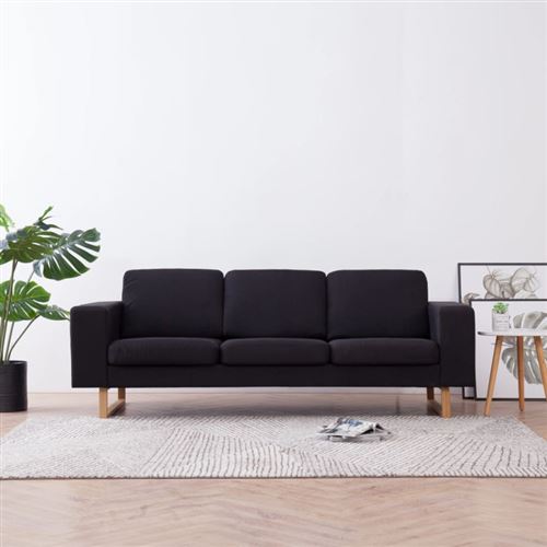Non Communiqué Noir Vidaxl Canapé À 3 Places Tissu