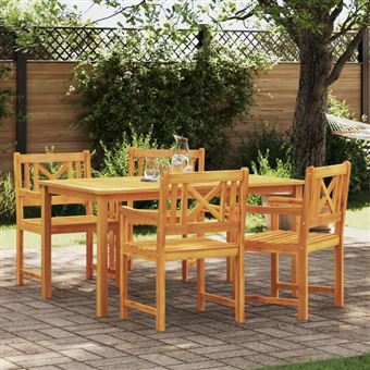 Chaises de jardin vidaXL 4 pcs 56x55.5x90 cm Bois Massif d'Acacia 3324846 - 1