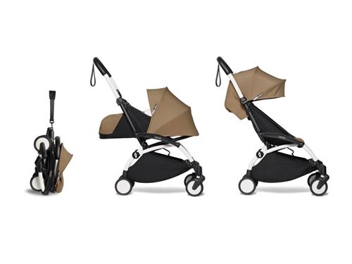 Babyzen - Poussette YOYO2 cadre blanc pack 0+ 6+ marron