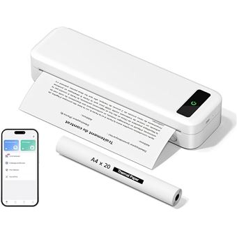 Imprimante thermique portable A4 — Bluetooth sans fil compatible avec iOS et Android , Blan - 1