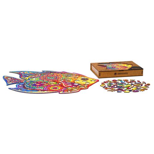 UNIDRAGON Puzzle en bois 700 pcs Shining Fish Taille royale 57x45 cm