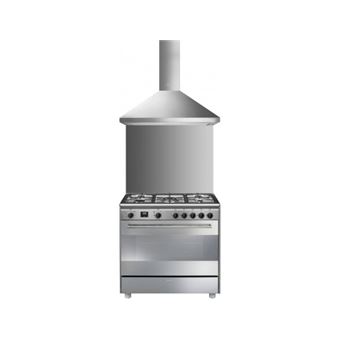 Cuisinière Mixte Smeg BG91PX2 5 Foyers 4200W 415V 129L Gaz Nettoyage Pyrolyse Satiné Inox