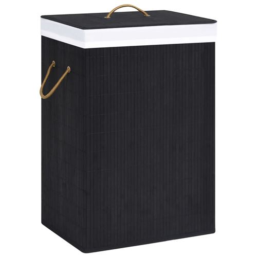 VidaXL Panier à linge Bambou Noir