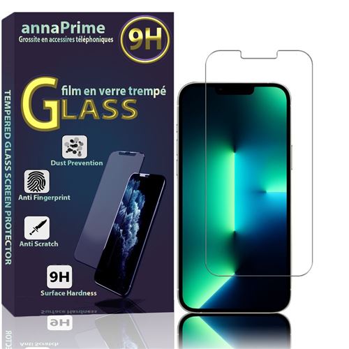 annaPrime - 1 Verre Trempé pour iPhone 13 Pro Max 6.7 Protection d'écran -  TRANSPARENT (non compatible avec iPhone 13 mini, 13, 13 Pro) [Les  Dimensions EXACTES du telephone: 160.8 x 78.1