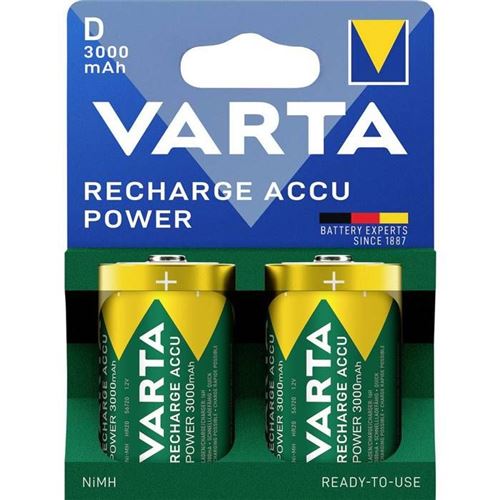 Varta 56720101412 Rechargeable D Battery 3000 mAh 1.5V 2 pack