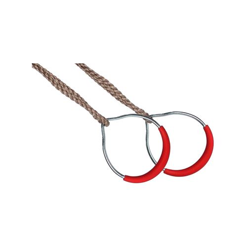 Kbt - Anneaux de gymnastique en Métal Rouge avec Corde polypropylène
