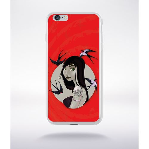 Coque Illustration Fond Rouge Compatible Iphone 6 Plus Transparent