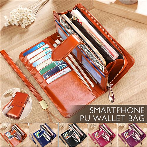 Porte-cartes DWS Floveme Lady Purse Grande Capacité Cuir marron