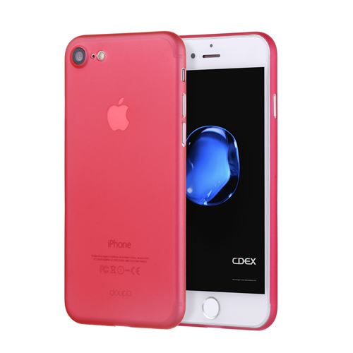 doupi UltraSlim Coque pour iPhone 8 / 7 (4,7 pouces), fin mat ultra mince et ultra léger Bumper Cover Housse de Protection, rouge