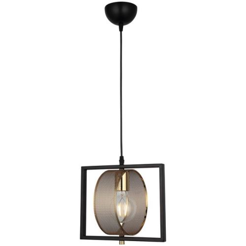 HOMEMANIA Lampe à Suspension Sama - Lustre - Lustre de plafond - Or, noir en Métal, 7 x 25 x 103 cm, 1 x E27, 40W