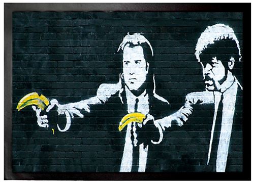 Banksy Paillasson Essuie-Pieds - Vincent Et Jules, Pistolets-Bananes (50x70 cm)