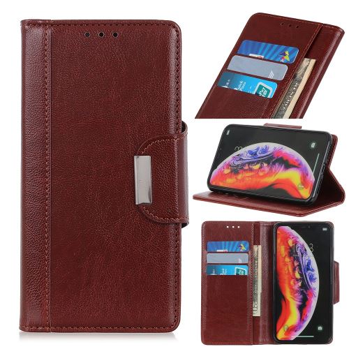 Etui en PU brillant marron pour votre OnePlus 7