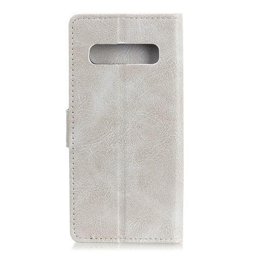 Etui en PU crazy horse blanc pour votre Samsung Galaxy S10 5G