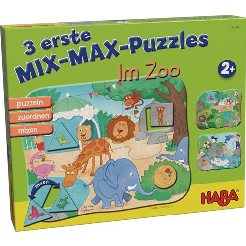 Haba puzzles mix-max-enfants dans le zoo 4-pièces DE