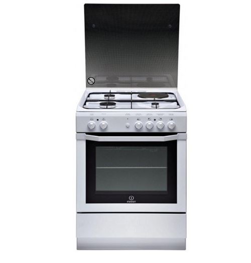 Indesit Full Glass I6MSCAG (W)/FR - Cuisinière - pose libre - largeur : 60 cm - profondeur : 60 cm - hauteur : 85 cm - avec système auto-nettoyant - classe A - blanc