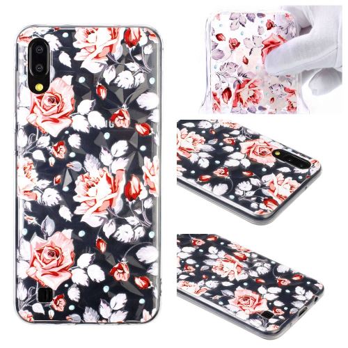 Coque en TPU motif 3D diamant tendre belles fleurs pour votre Samsung Galaxy A10/M10