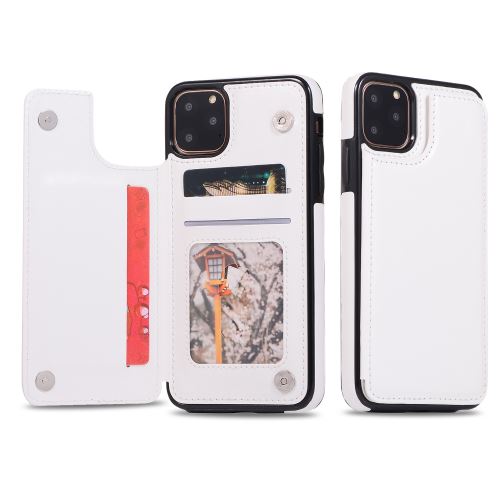 Coque de cuir avec multi-fente pour Apple iPhone 11 6.1 - Blanc
