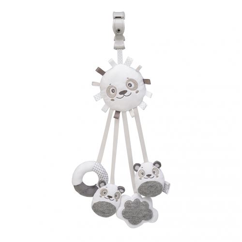 Saro figure suspendue avec rubans et hochet gris