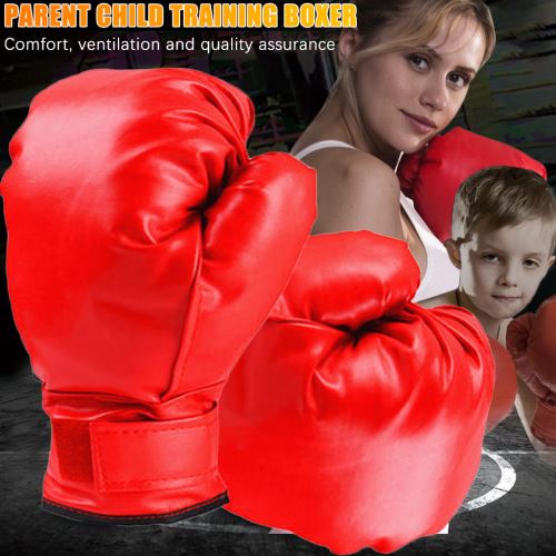 2 Paire De Gants Parent-Enfant Gants De Boxe Entraînement Lutte Poinçonnage Kickboxing rouge