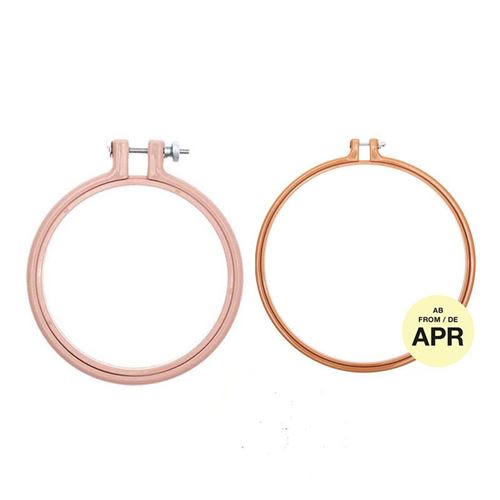 2 anneaux de broderie - rose 10,1 cm + moutarde 22,8 cm - Rico Design