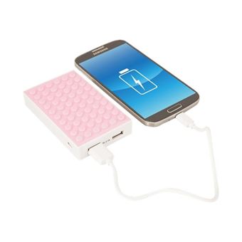 Urban Factory Power Bank Brick 4200 mAh Pink - Banque d'alimentation - 4200 mAh - 2.1 A - 2 connecteurs de sortie (USB) - sur le câble : Micro-USB - rose - 1