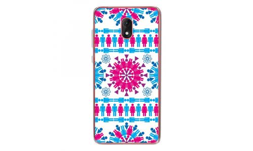 Coque souple pour Wiko Lenny 5 avec impression Motifs ronds en forme de bonhommes 4
