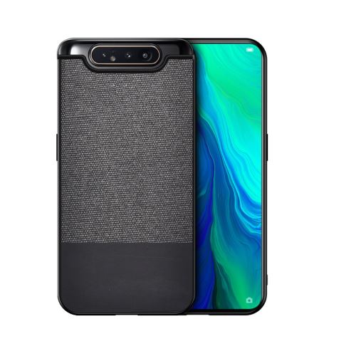 Coque en TPU + PU tissu tissu/noir pour votre Samsung Galaxy A80/A90