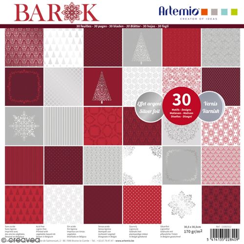 Papier scrapbooking Artemio - Barok - 30,5 x 30,5 cm - 30 feuilles