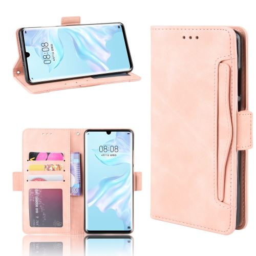 Etui en PU avec fentes pour cartes rose pour votre Huawei P30 Pro