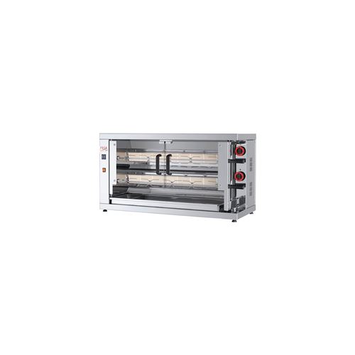 Rôtissoire électrique vitro-céramique, 2 broches, 10 à 12 poulets - EKO