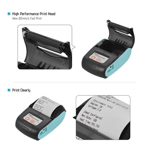 Imprimante photo thermique multifonction Bluetooth portable avec 10  rouleaux de papier