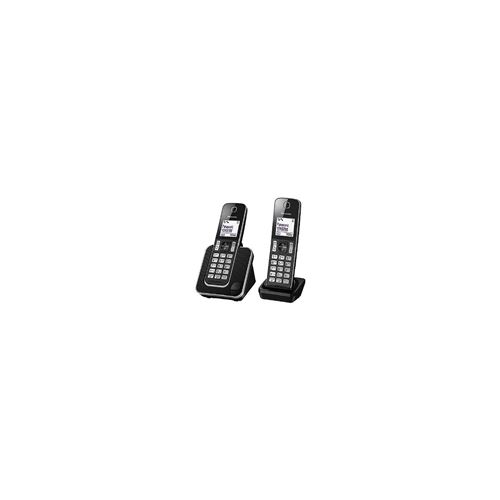 Panasonic KX-TGD312JT - Téléphone sans fil avec ID d appelant/appel en instance - DECT\GAP - (conférence) à trois capacité d appel - noir, argent + combiné supplémentaire