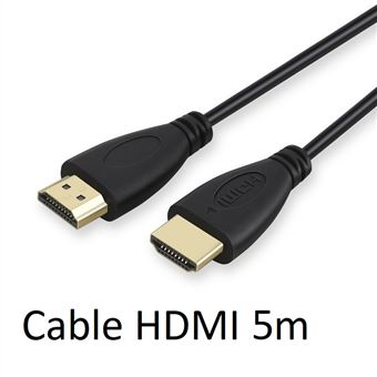 Cable HDMI Male 5m pour TV BLAUPUNKT Console Gold 3D FULL HD 4K Television Ecran 1080p Rallonge (NOIR) - 1