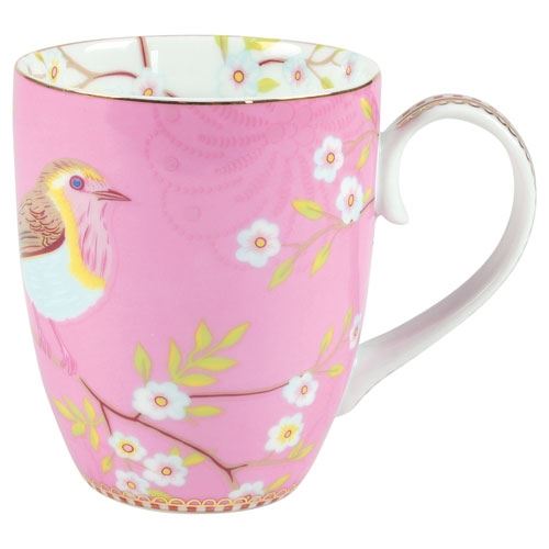 Grand mug pip floral oiseau rose 35cl neotilus 51002004