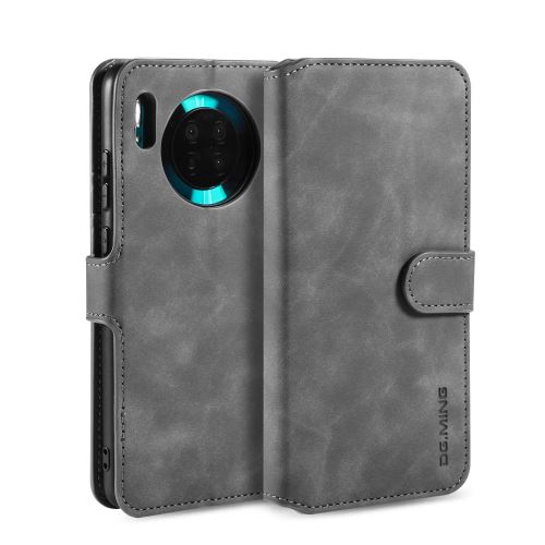 Etui en PU style rétro avec support gris pour votre Huawei Mate 30