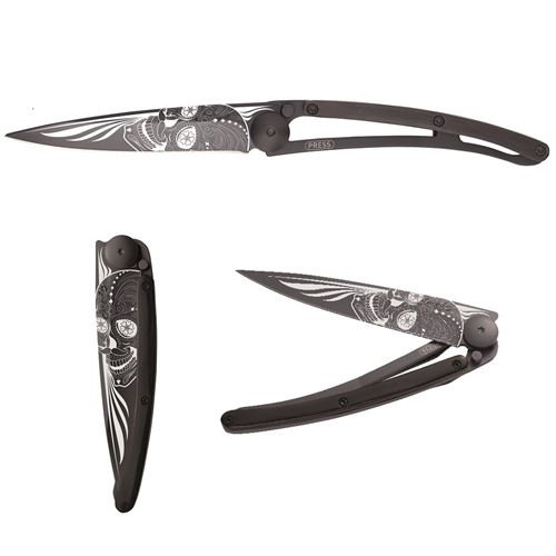 Couteau Black tattoo Deejo 1gb106