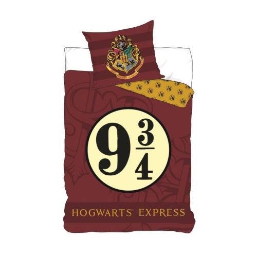 harry potter parure de couette microfibre hogwarts express 140x200 cm + taie d'oreiller 63x63 cm