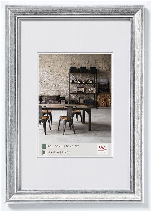 Walther JA030S Cadre en design Lounge, 20 x 30 cm, argent