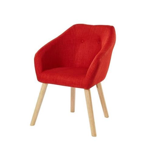 Hilda fauteuil - tissu orange - scandinave - l 62 x p 60 cm