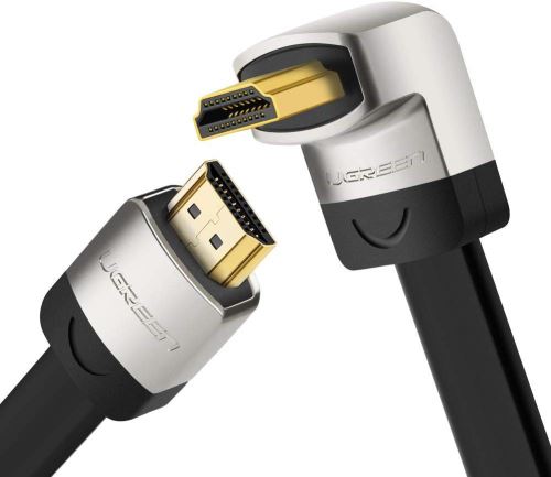 Câble HDMI 4K 60Hz Coudé 270 Degrés Cordon HDMI Ultra HD en Aluminium Supporte HDR, Ethernet 18Gbps, 3D, Arc, 3m